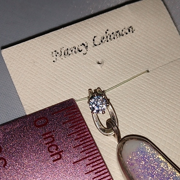 Sterling Silver White Shimmer Dichroic Glass Pendant - Picture 6 of 8